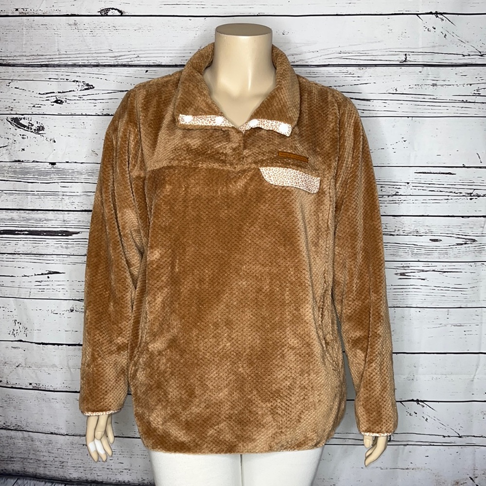 NWOT Simply Southern NWT Size XXL Camel w/ Trim Super Soft Pullover Sweatshirt